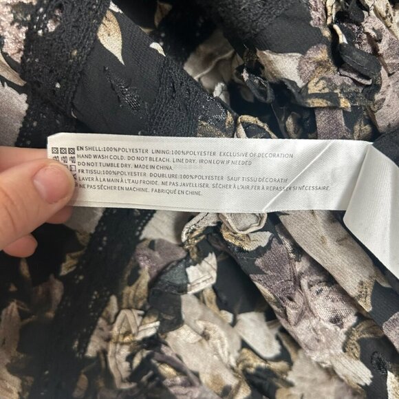 NWT En Saison Rena Mini Babydoll Black Floral Dress Plus Size 2X - Picture 16 of 16